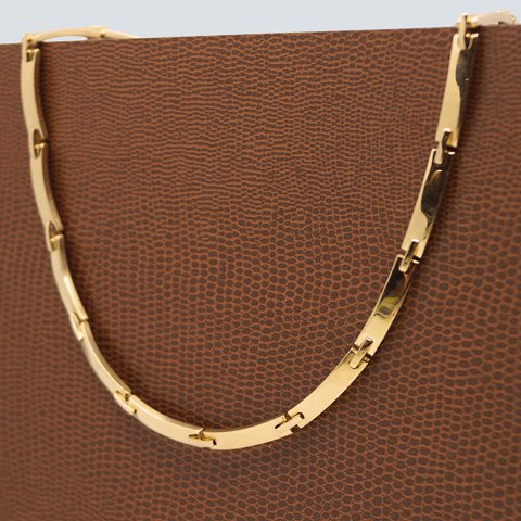 Sven Haugaard; Leddelt halskæde i 14 kt. guld.