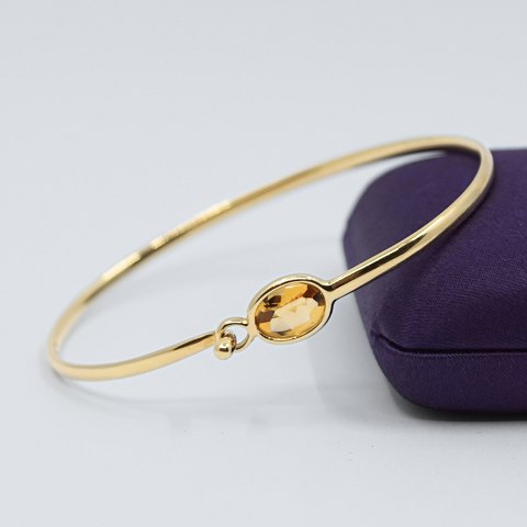 Georg Jensen; Savannah armring i 18 kt. guld med citrin